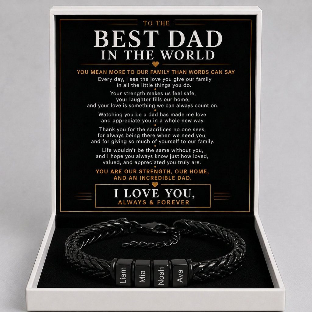 All My Loves Personalised Bracelet - To the Best Dad in the World
