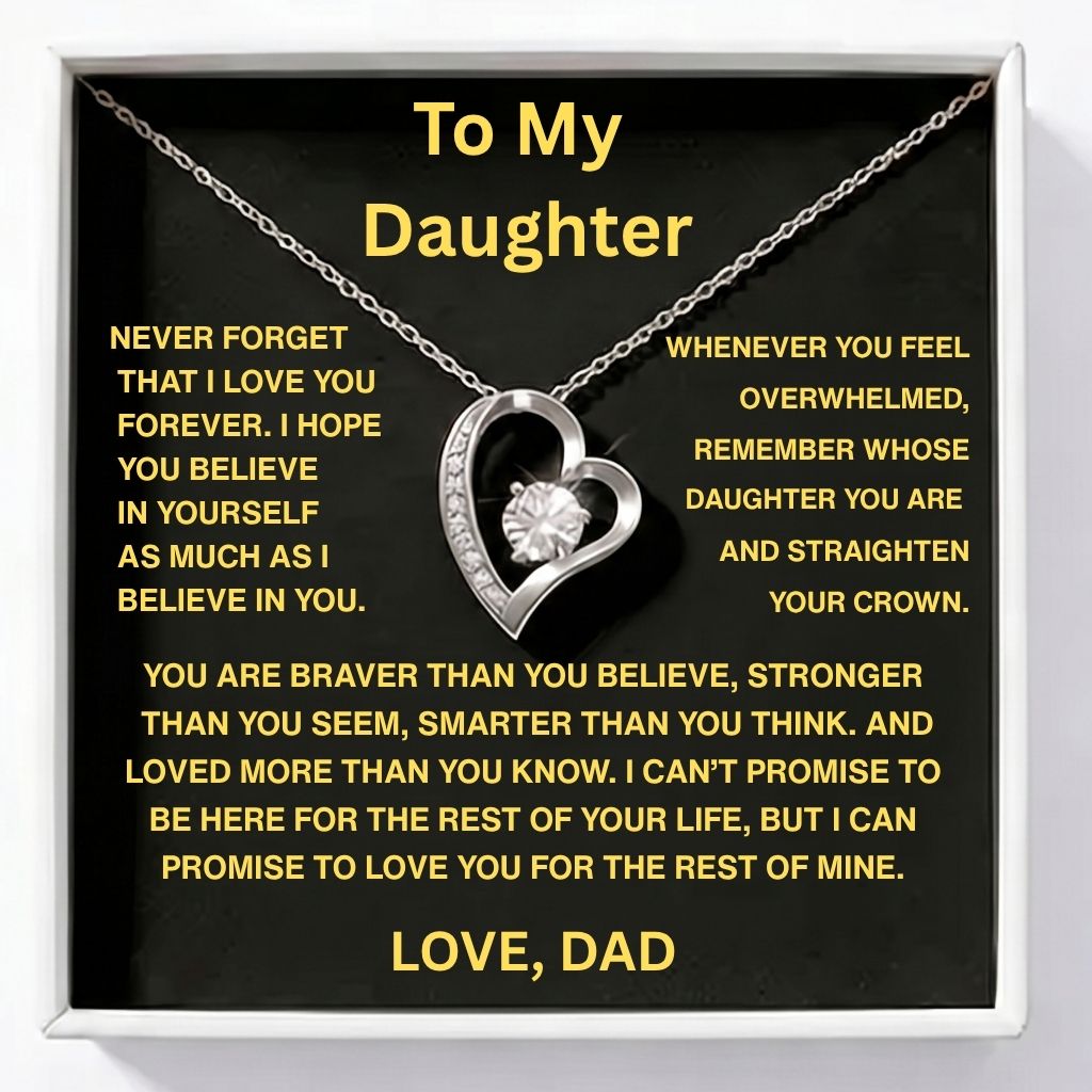 To My Daughter Heart Necklace - A Father’s Promise