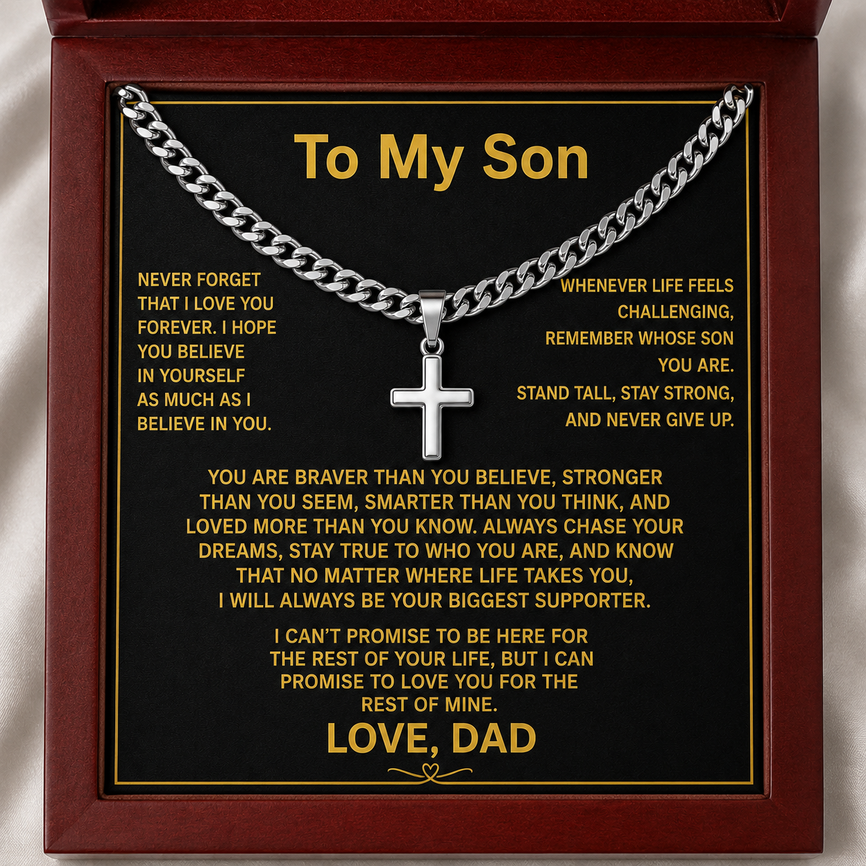 To My Son Cross Necklace - A Promise of Love