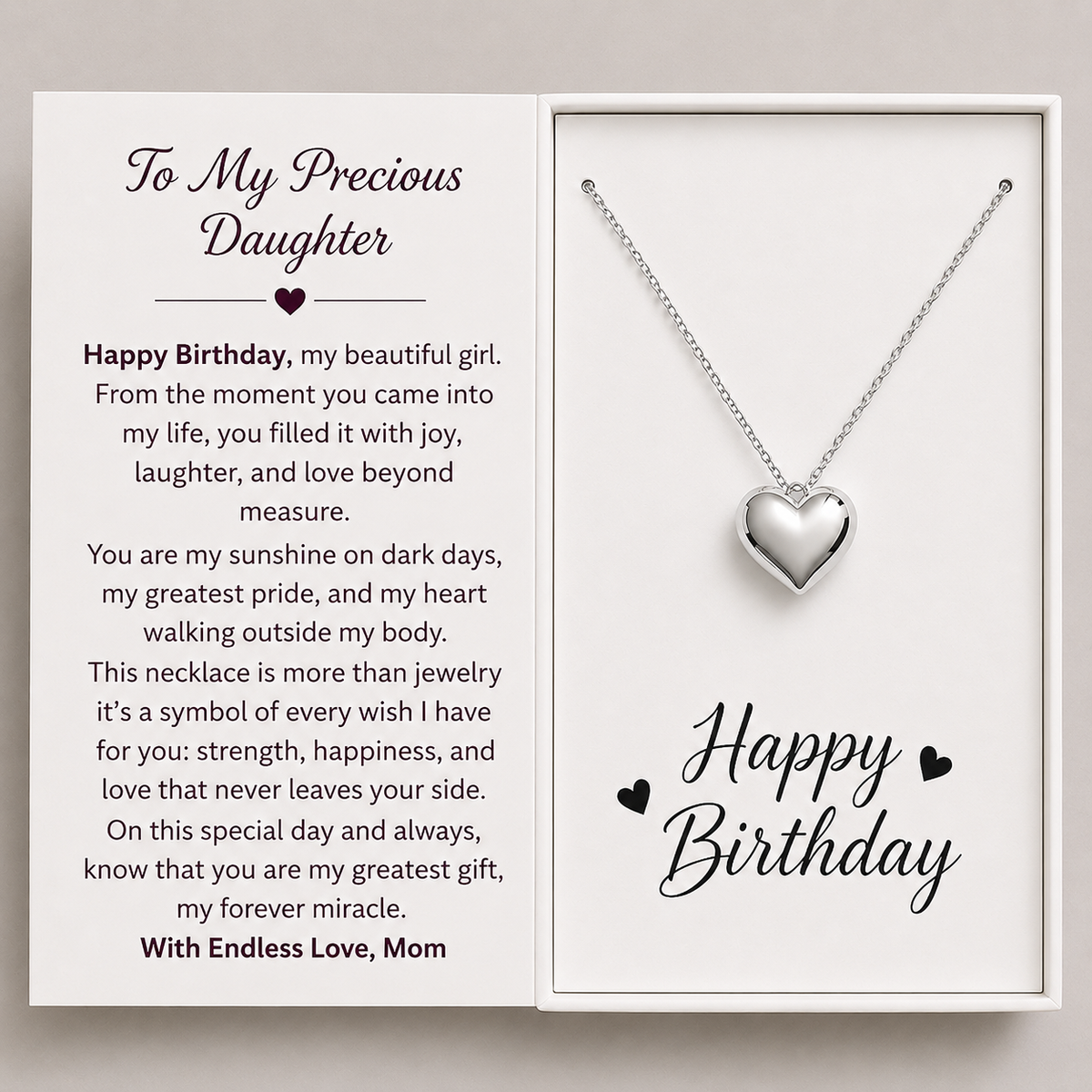 Happy Birthday Dear Daughter Close to My Heart Necklace - You light our world
