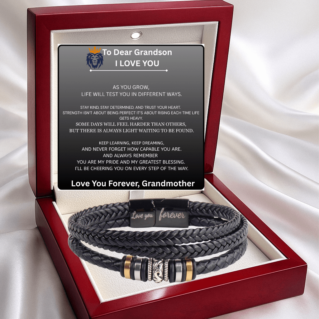 To Grandson - Engraved Love You Forever Bracelet from Grandmother