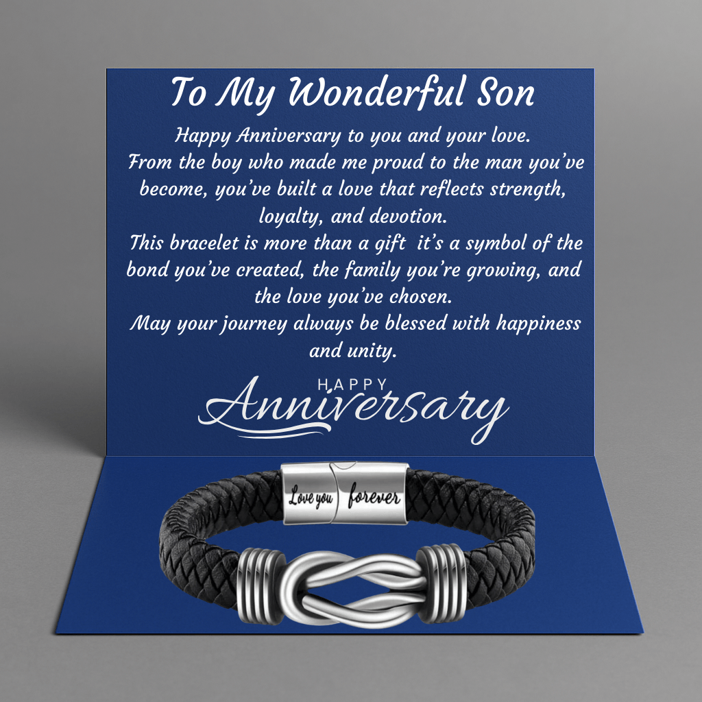 Happy Anniversary Dear Son Bound by Strength Bracelet - The Man You’ve Become