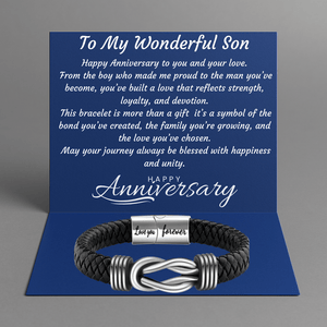 Happy Anniversary Dear Son Bound by Strength Bracelet - The Man You’ve Become