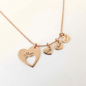 To My Wife – All My Loves Personalised Family Heart Necklace