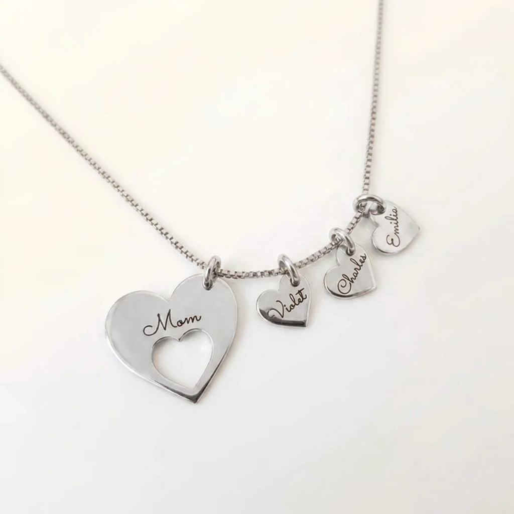 To My Wife – All My Loves Personalised Family Heart Necklace