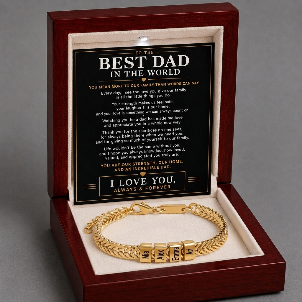 All My Loves Personalised Bracelet  - To the Best Dad in the World