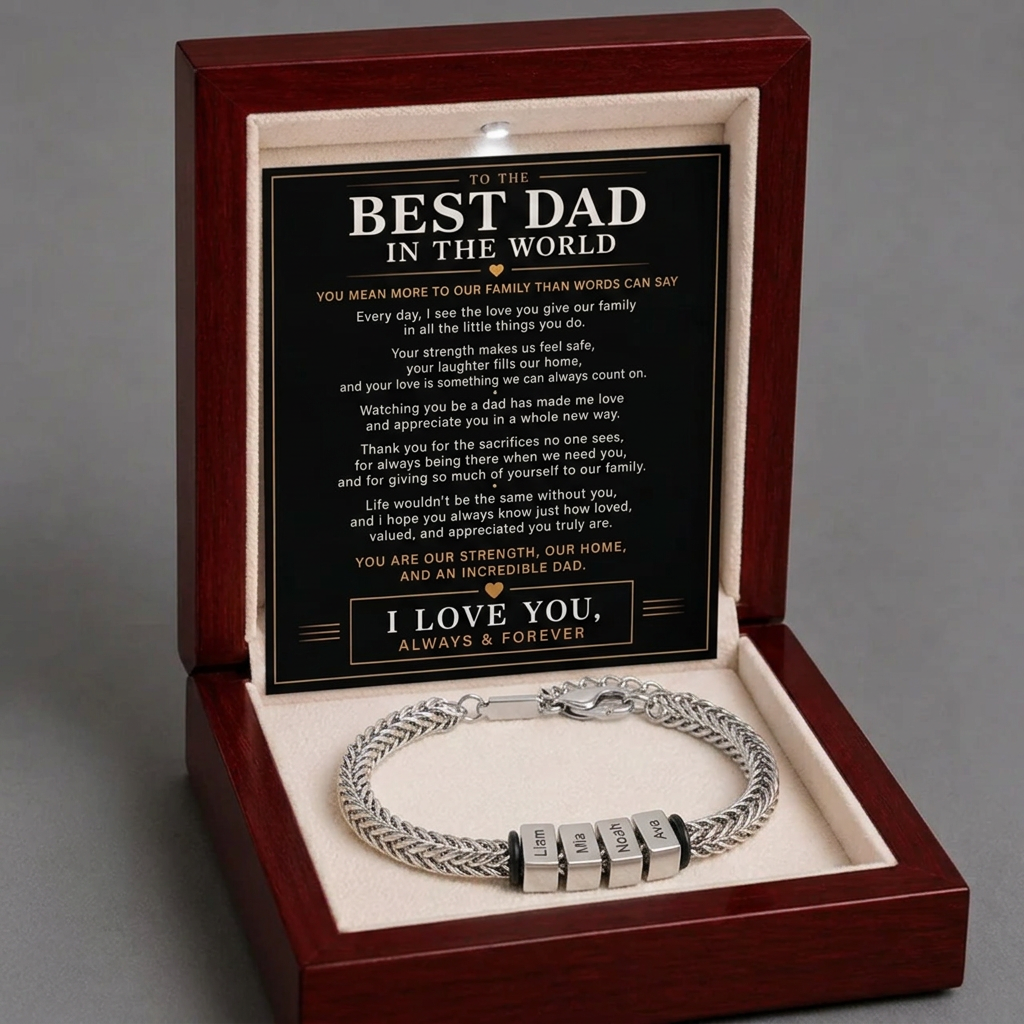 All My Loves Personalised Bracelet  - To the Best Dad in the World