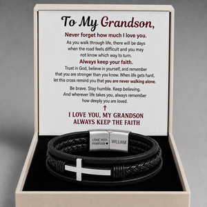 Unbreakable Faith Bracelet for Grandson - Personalised