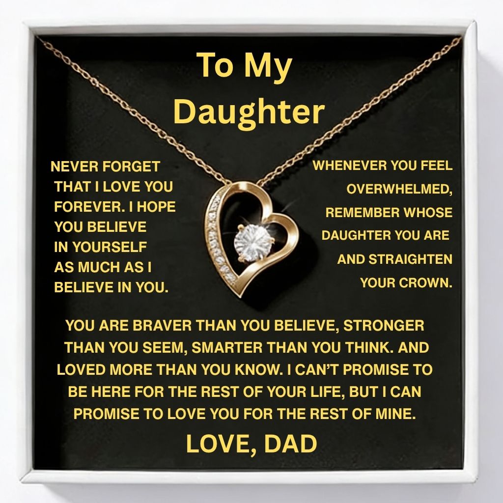 To My Daughter Heart Necklace - A Father’s Promise