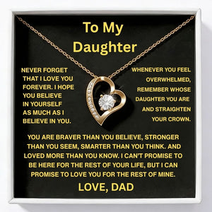 To My Daughter Heart Necklace - A Father’s Promise