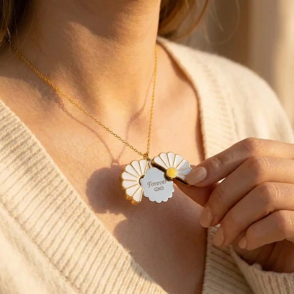 Personalised Daisy Secret Message Necklace