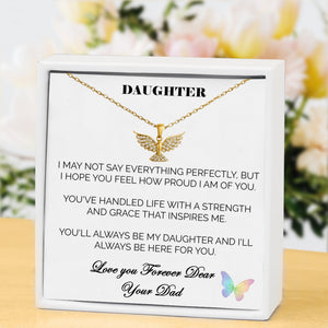 Dear Daughter Wings of Strength Necklace - Brave, Bold, You