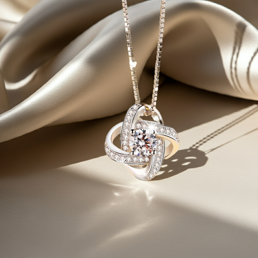 Happy Anniversary Mum Eternal Knot Necklace - Forever my heart