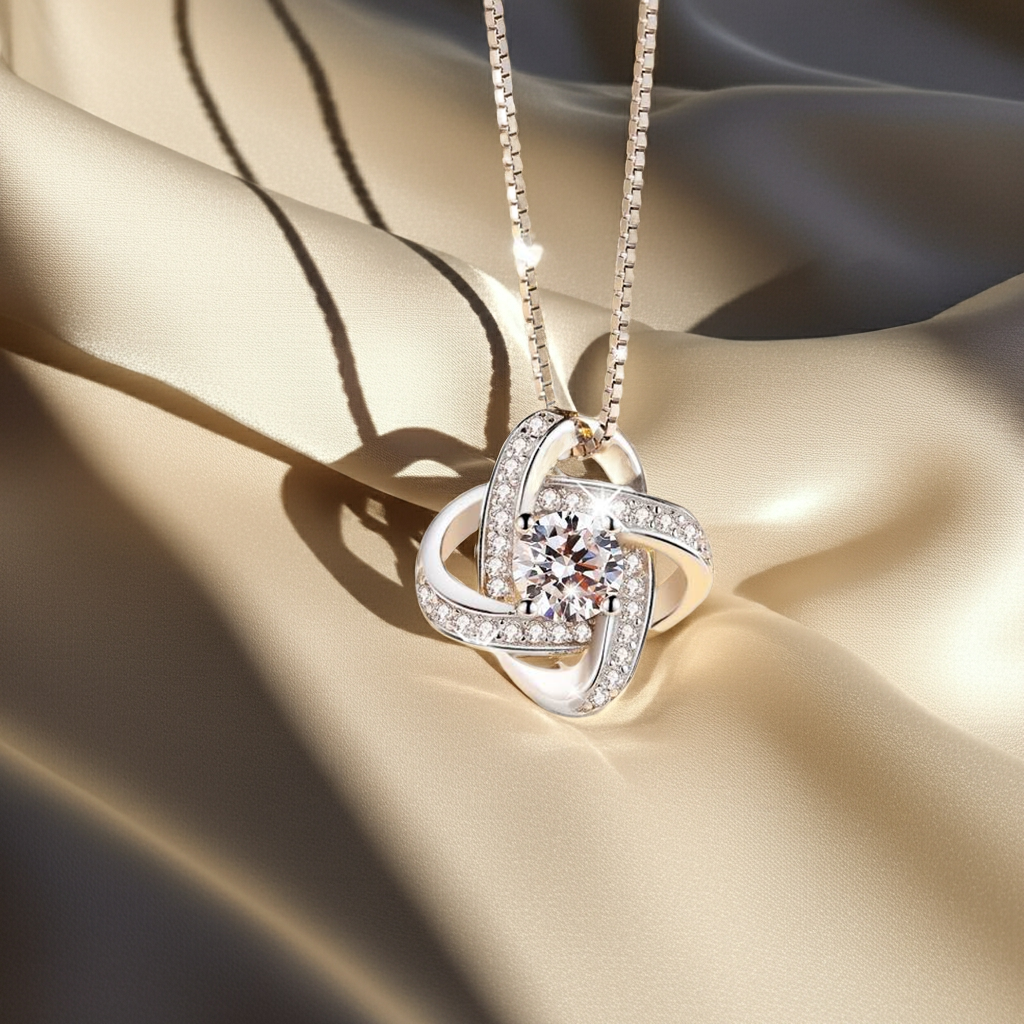Happy Anniversary Dear Granddaughter Eternal Knot Necklace - Forever connected