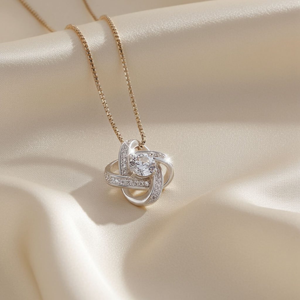 Happy Anniversary Dear Daughter Eternal Knot Necklace - Endless love
