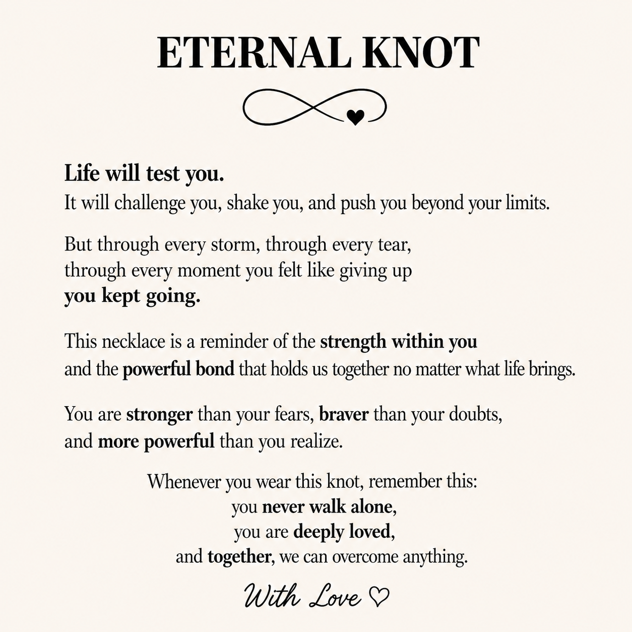 Empowerment Eternal Knot Necklace - Power in Our Bond