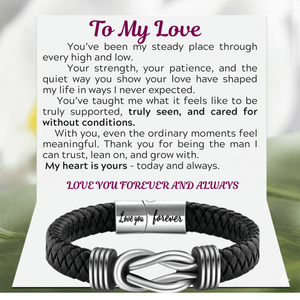 To My Dear Fiance Bound by Strength Bracelet - Stronger Together