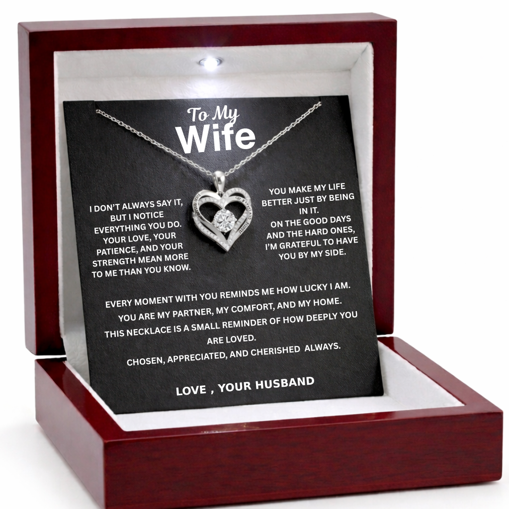 To My Wife - Forever & Always Heart Necklace
