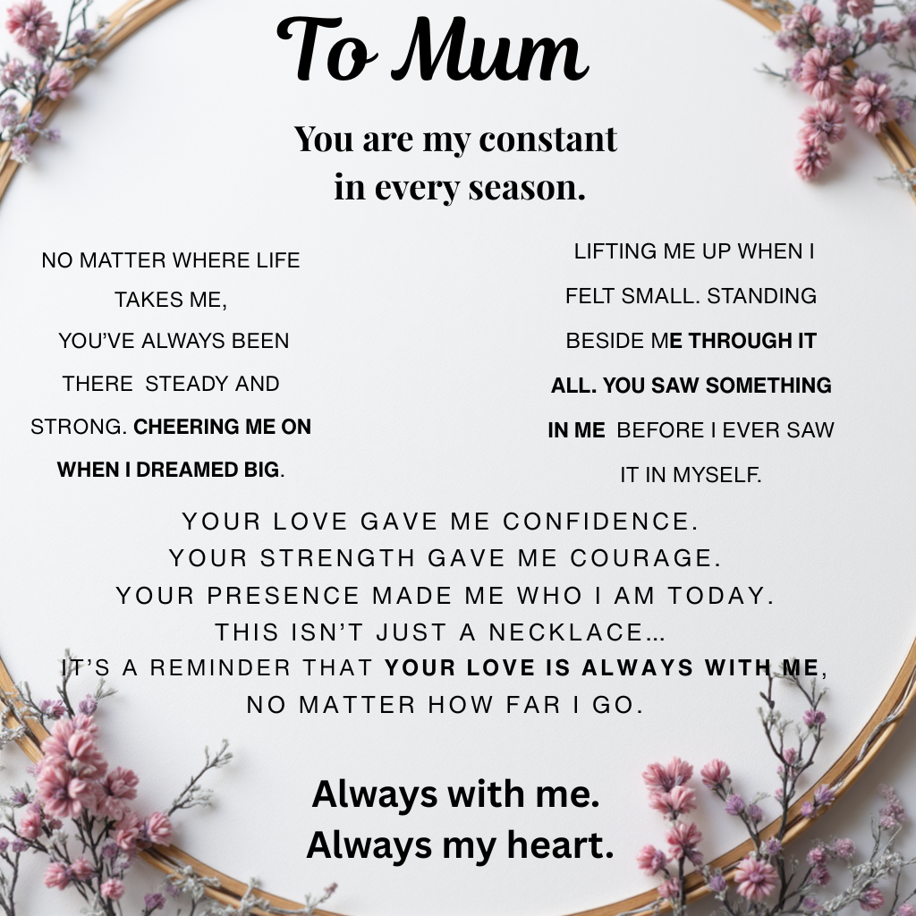 Forever Mum Necklace -  My Constant in Every Season