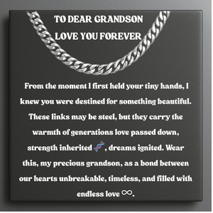 Dearest Grandson Steel Pulse Necklace - My Pride, My Joy