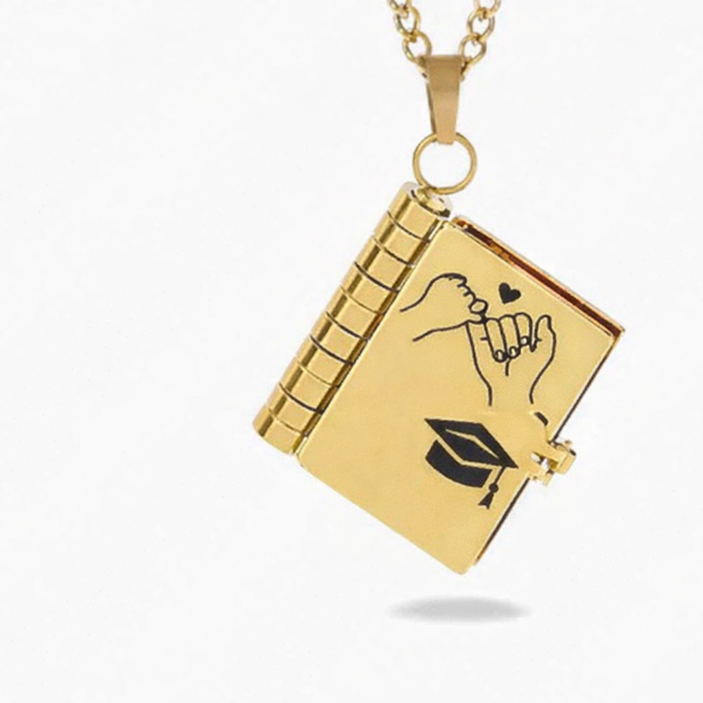 To My Granddaughter -  Graduation Book Locket Necklace