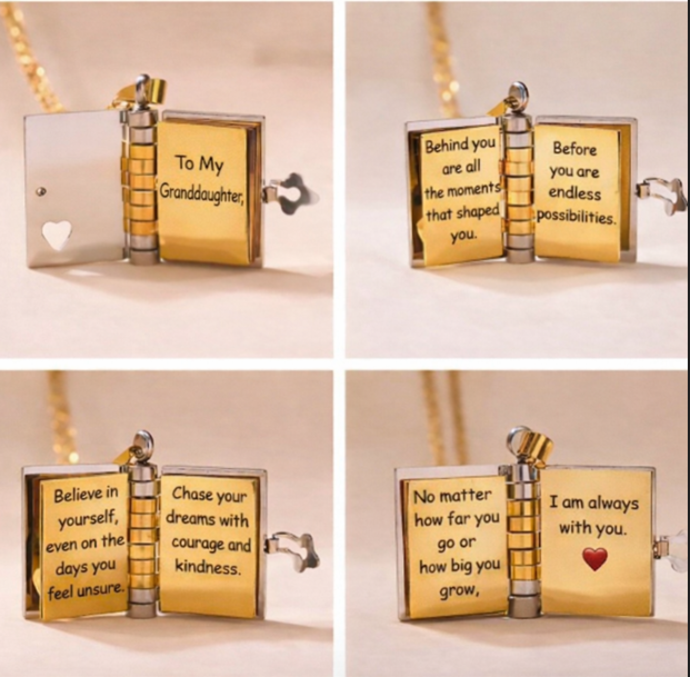 To My Granddaughter -  Graduation Book Locket Necklace