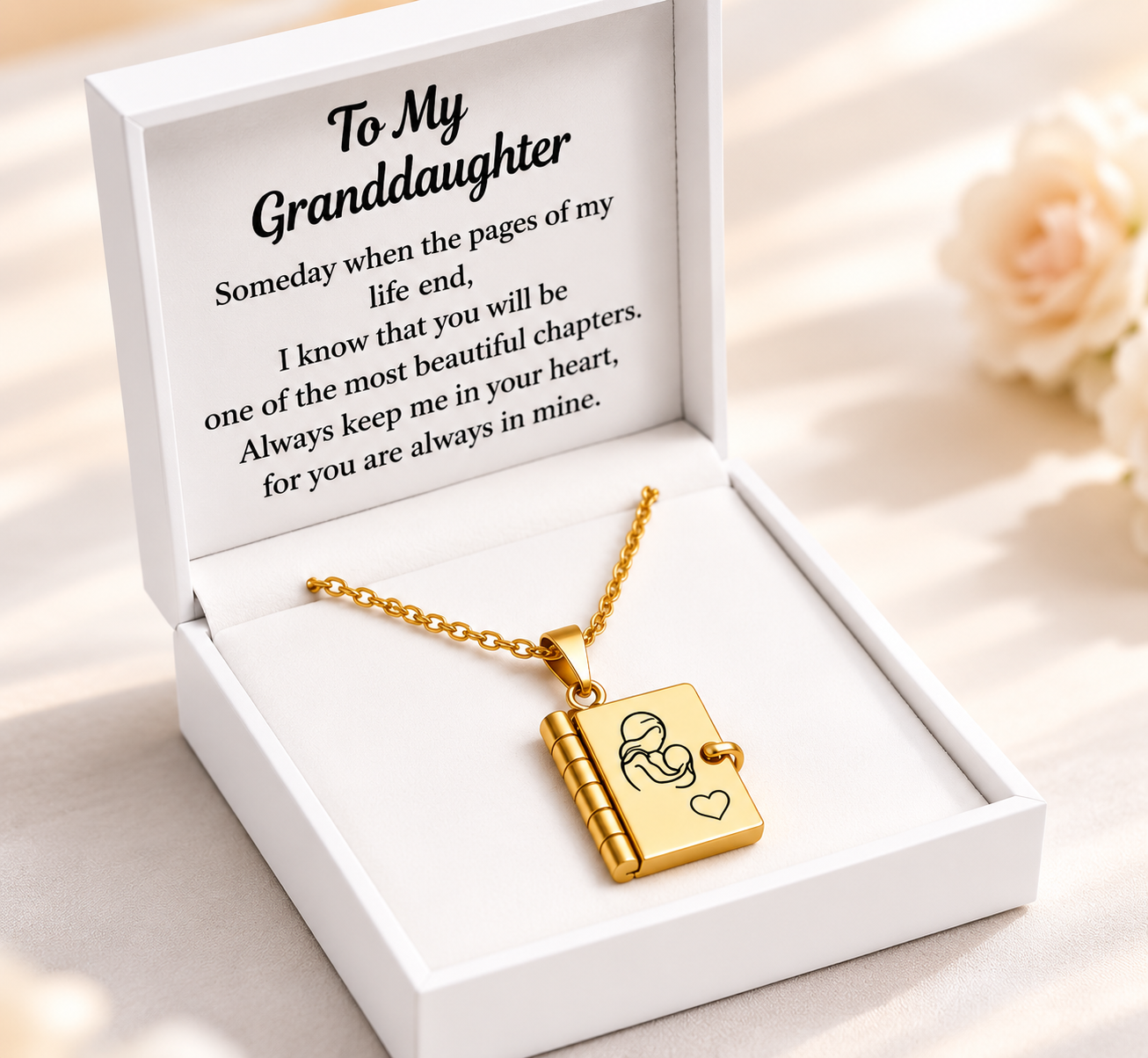To My Granddaughter -  Book Locket Necklace