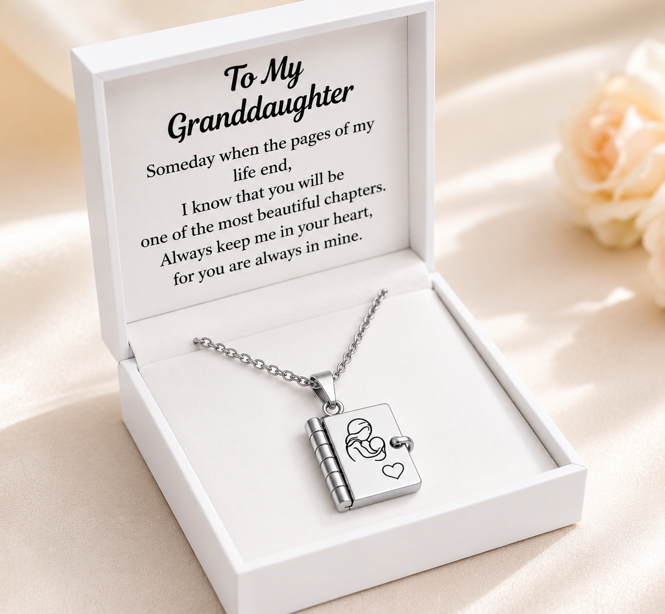 To My Granddaughter -  Book Locket Necklace