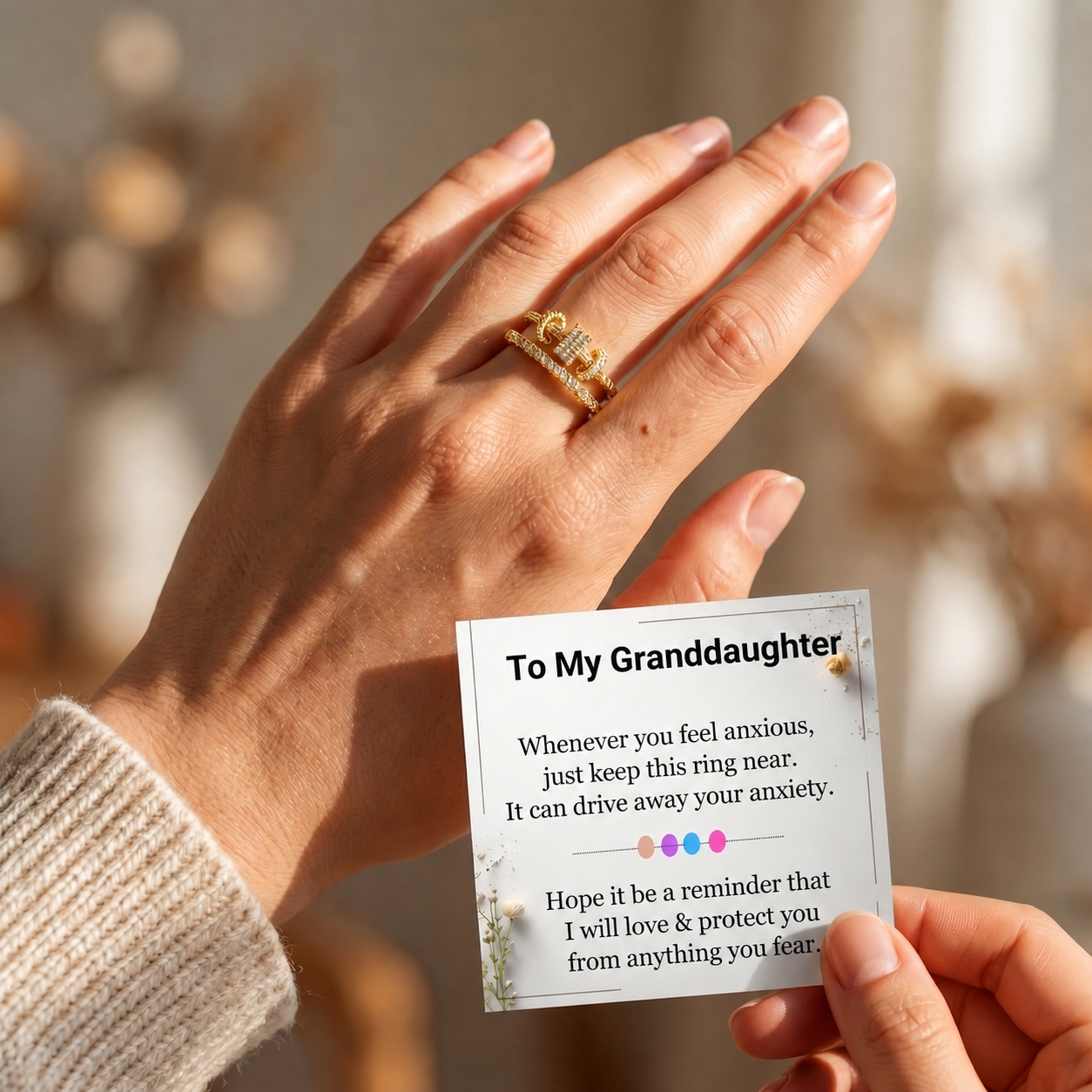 Embrace the Stillness Ring To Granddaughter - Peace You Can Wear