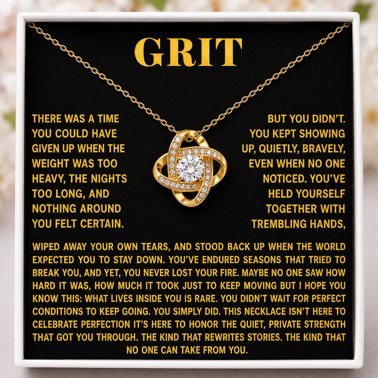 Grit & Grace Eternal Knot Necklace - Tough, Tender, Timeless