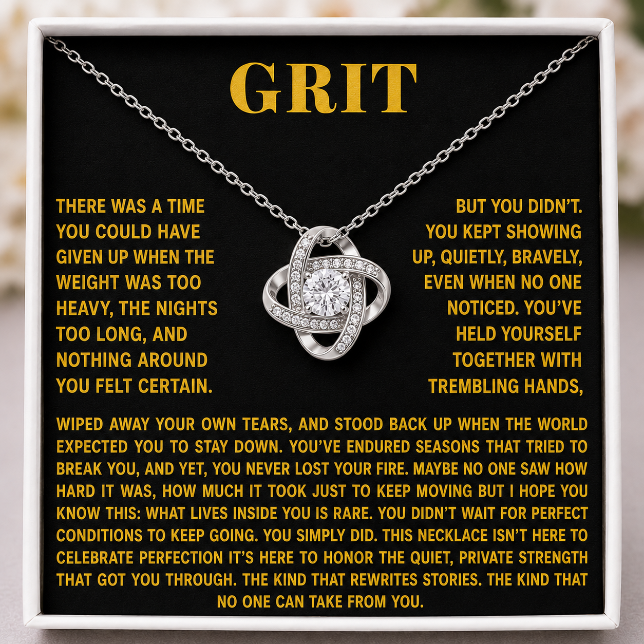 Grit & Grace Eternal Knot Necklace - Tough, Tender, Timeless