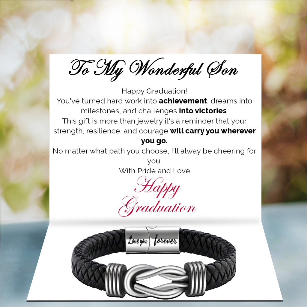 Happy Graduation  Dear Son Bound by Strength Bracelet - You made us Proud