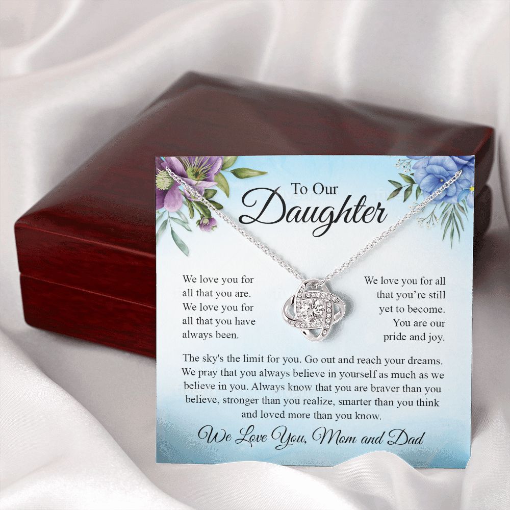 Dear Daughter Eternal Knot Necklace - Love Without End From Mum and Dad