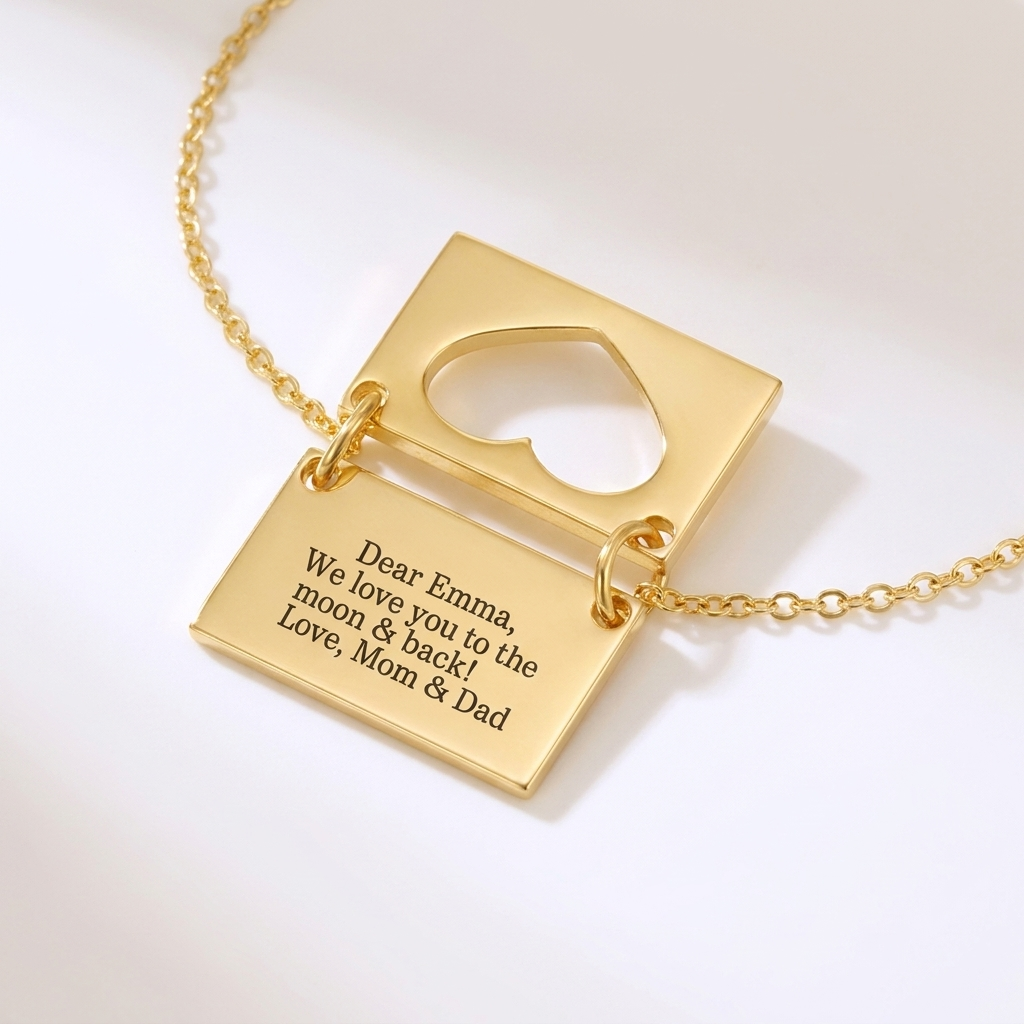 Personalised Heart Message Necklace for Daughter