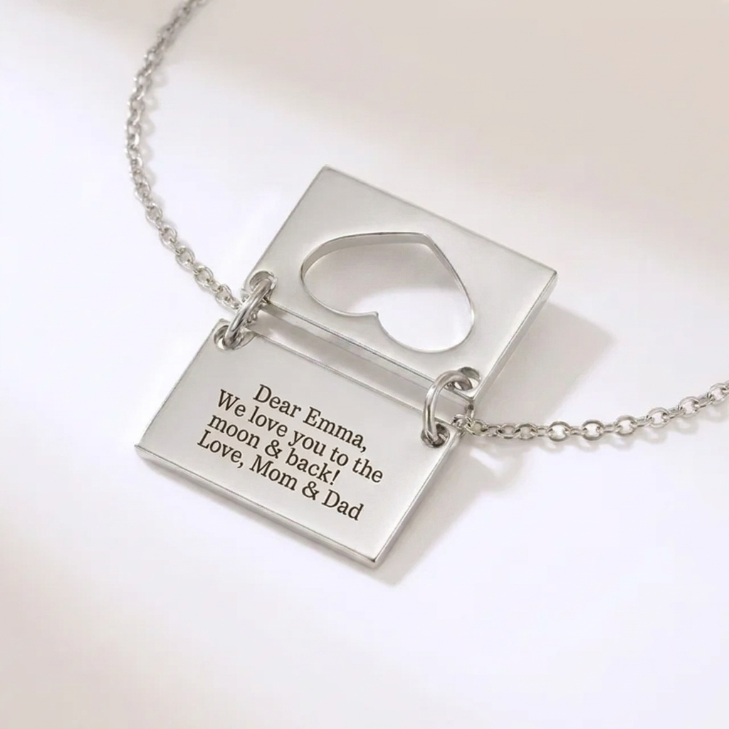 Personalised Heart Message Necklace for Daughter