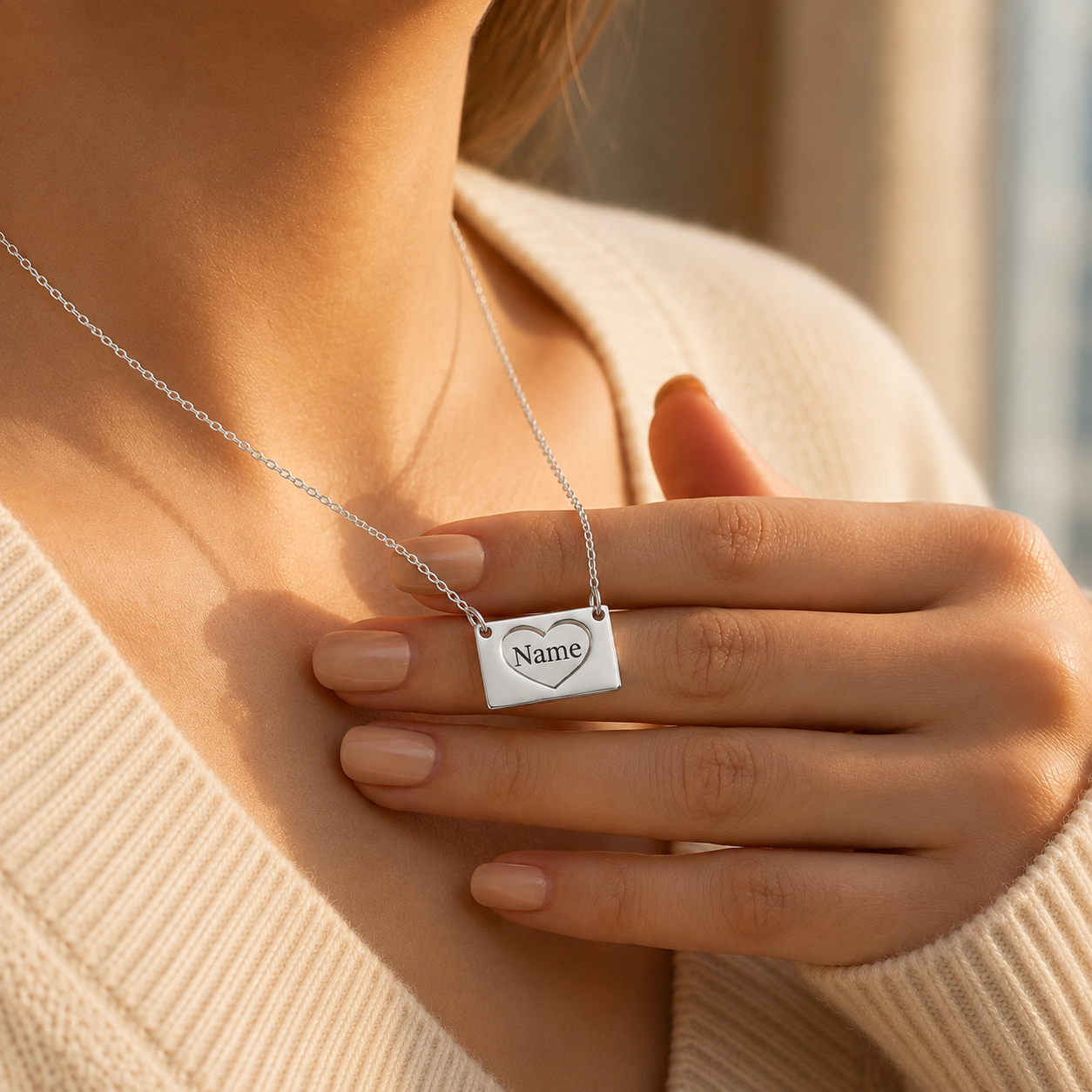 Personalised Heart Message Necklace for Daughter