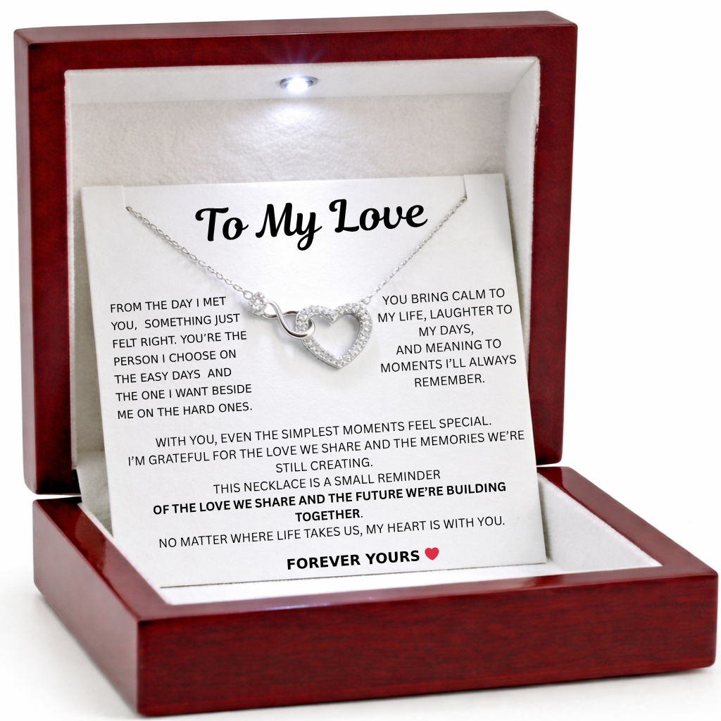 To My Love - Infinity Heart Necklace - Forever Bound