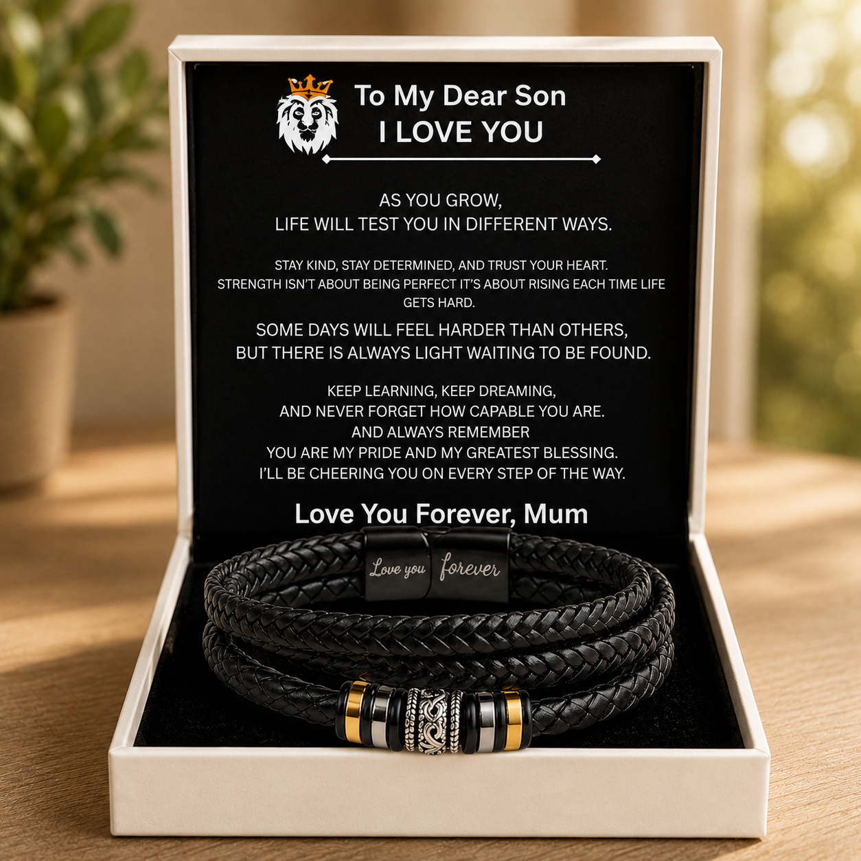 Mother and son - Engraved Love You Forever Bracelet
