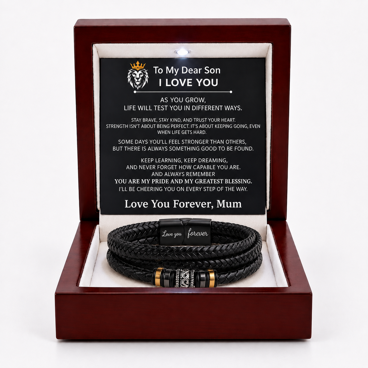 Mother and son - Engraved Love You Forever Bracelet