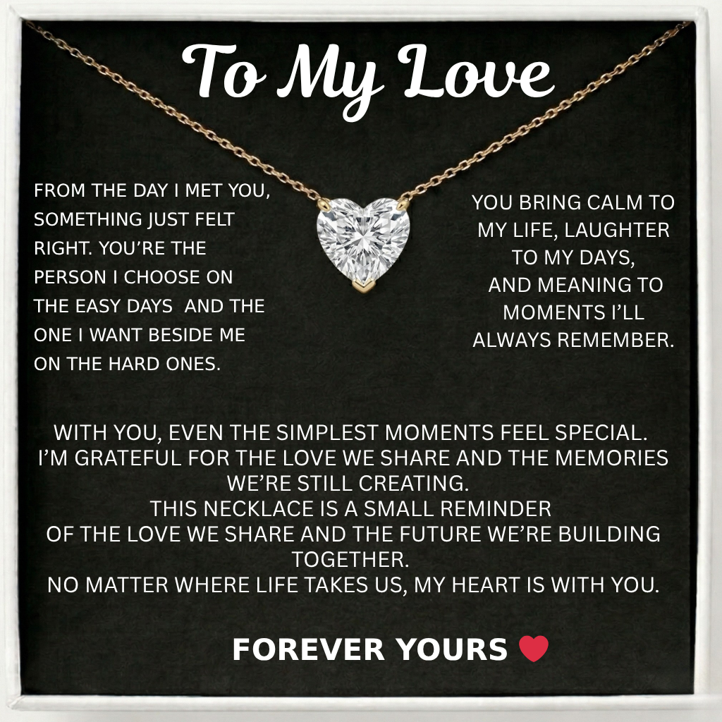 Dear Fiancée - Happy Valentine’s Day Close to My Heart Necklace - Always, Only You