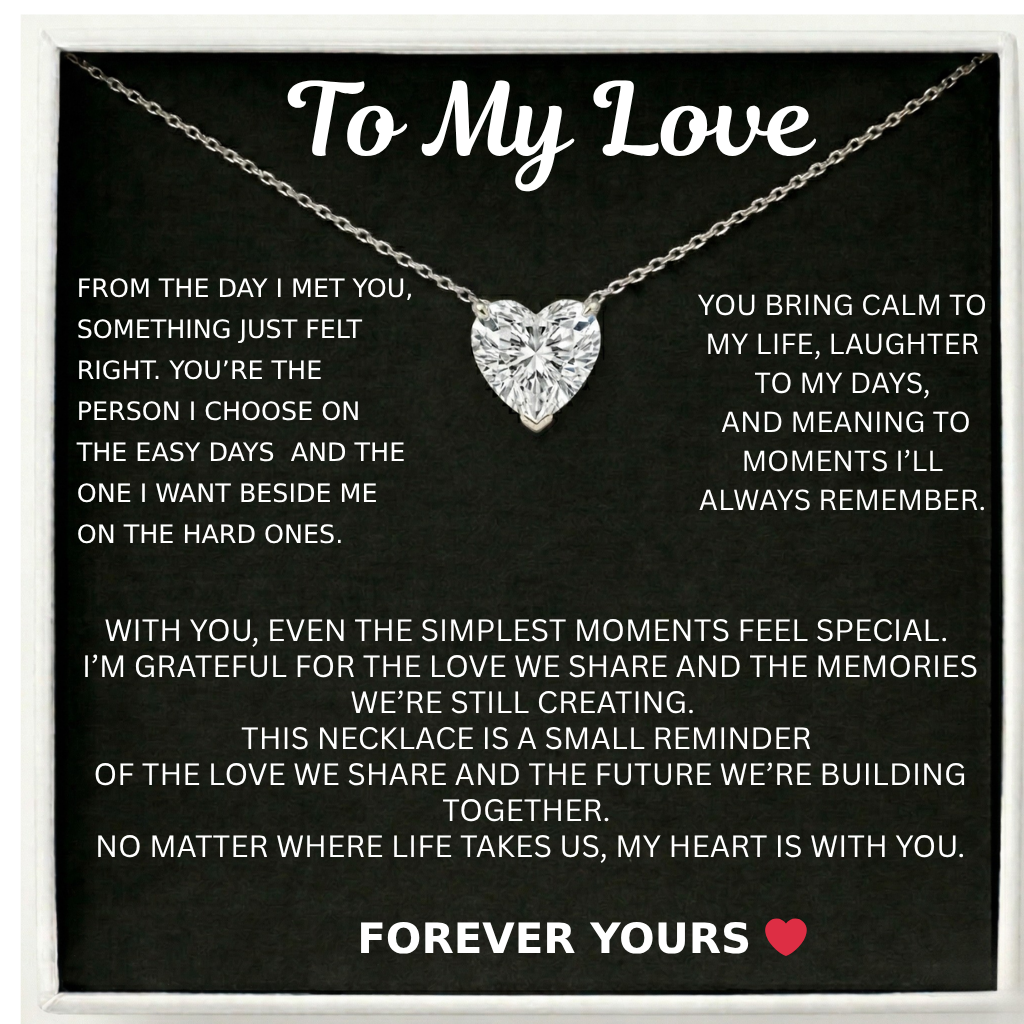 Dear Fiancée - Happy Valentine’s Day Close to My Heart Necklace - Always, Only You