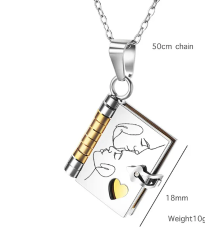 Engraved My Love Book Necklace - A Timeless Romantic Gift for Your Loved One