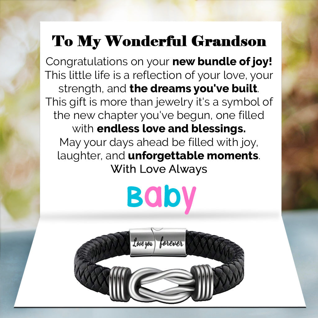 Dear Grandson Bound by Strength Bracelet - Strong From the Start