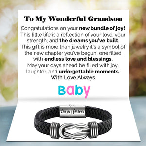 Dear Grandson Bound by Strength Bracelet - Strong From the Start