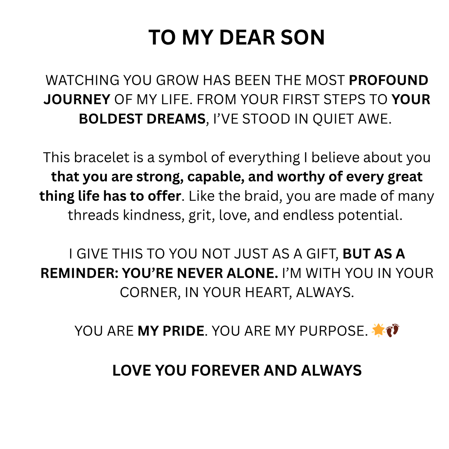To My Son Bound by Strength Bracelet - Built to Persevere
