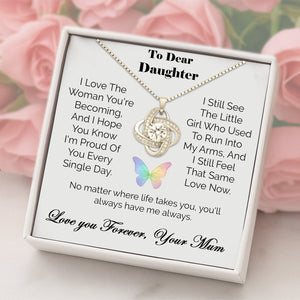 To My Daughter Mother & Daughter Eternal Knot Necklace - Two Hearts One Forever