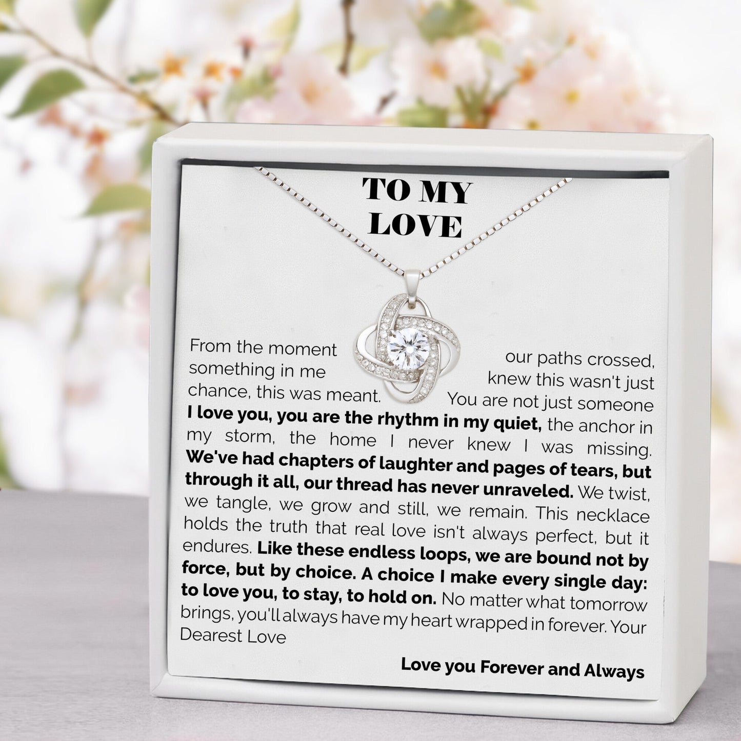 To My Dear Girlfriend Eternal Knot Necklace - Endlessly Yours