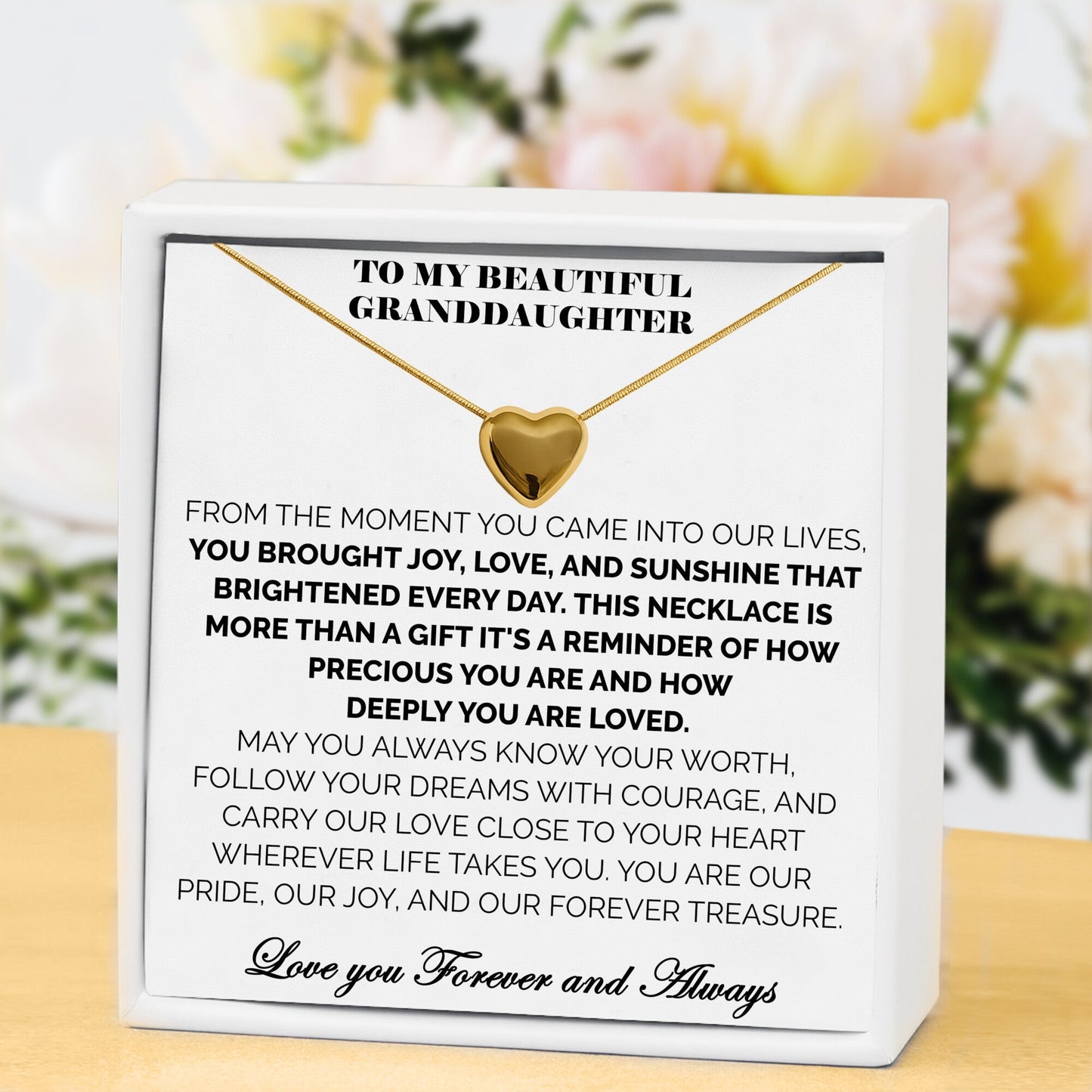 To My Granddaughter Close to My Heart Necklace - Always in My Heart