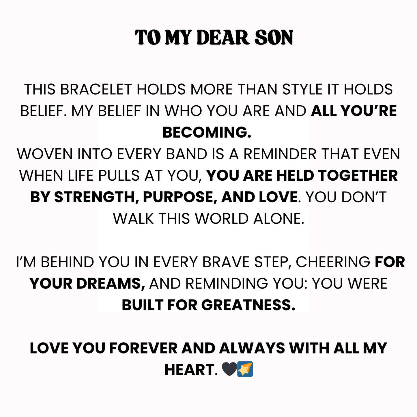 To My Son Legacy Loop Bracelet - Keep Moving Forward