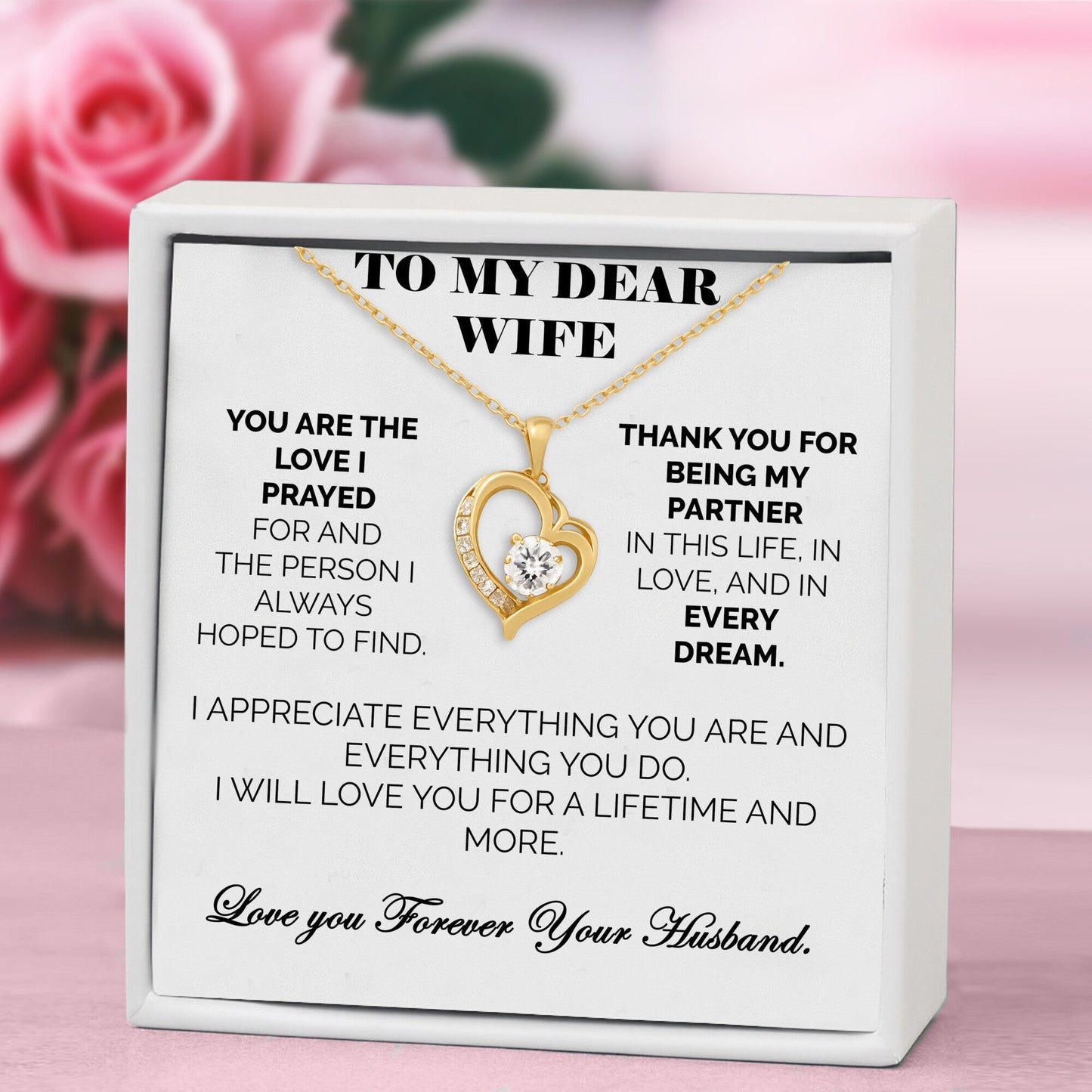 To My Wife Bound by Love Necklace - Tied to You Always